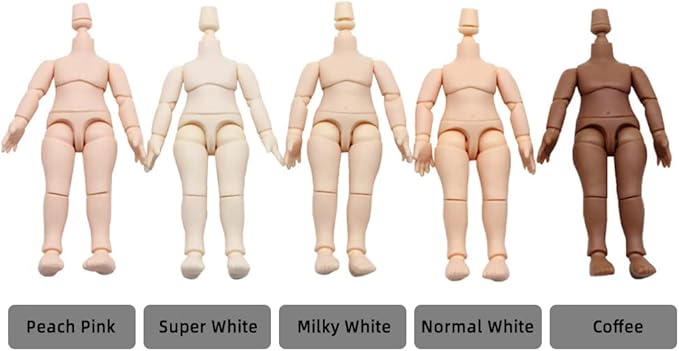 niannyyhouse DOD 10cm Doll Action Figures Body Suitable for 1/12 BJD Dolls Head (Milky White-Standard Package A)