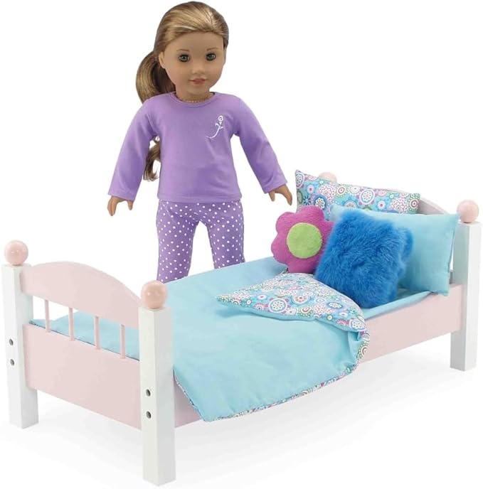 Emily Rose 18 Inch Doll 5-PC Fund Bedding Accessories Set, Reversible Baby Doll Blankets and Accessories | Fits 18" Doll Beds, Bunkbeds, Cribs, and Cradles, Designed in The USA