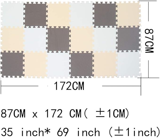 MQIAOHAM 18 pcs White-Coffee-Beige Waterproof Indoor Best Yard Thick Antiskid Cushion Safety Tile Activity Boys Protector Non Slip Exercise Safe 101106110