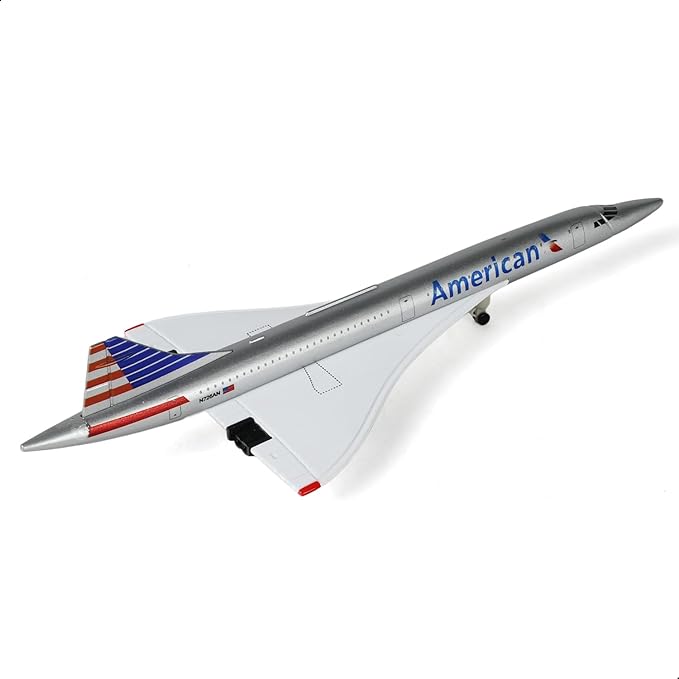 1/300 Scale AA Concorde Diecast Metal Airplane Model Kit with Stand Fantasy Concorde Model Plane for Adult Creative Decorations or Aircraft Souvenirs (7.9-Inch L)