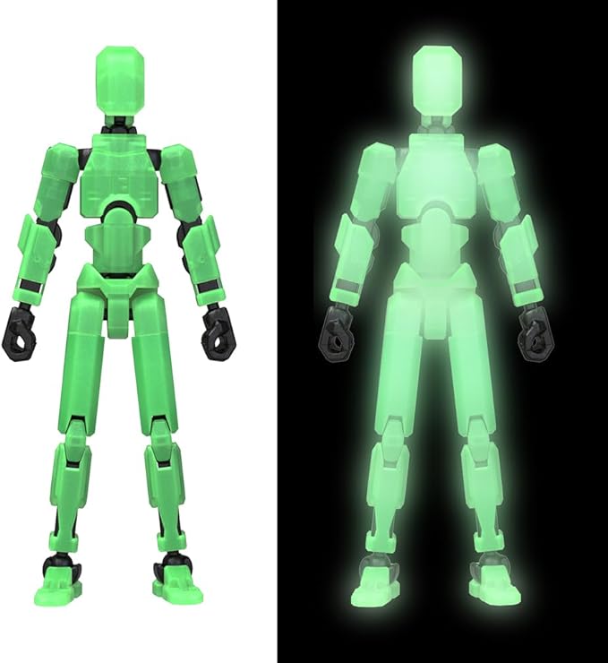 MerryXD T13 Action Figure,Assembly Completed Dummy Nova Titan Lucky 13 Action Figure 3D Printed Multi-Jointed Movable Toy Grow in The Dark Green
