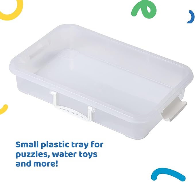 15Inch Portable Sensory Bin Play Tray with Lid, Fill with Water, Beads and More. Works with Moon Sand, Kinetic Sand, Orbeez Water Beads