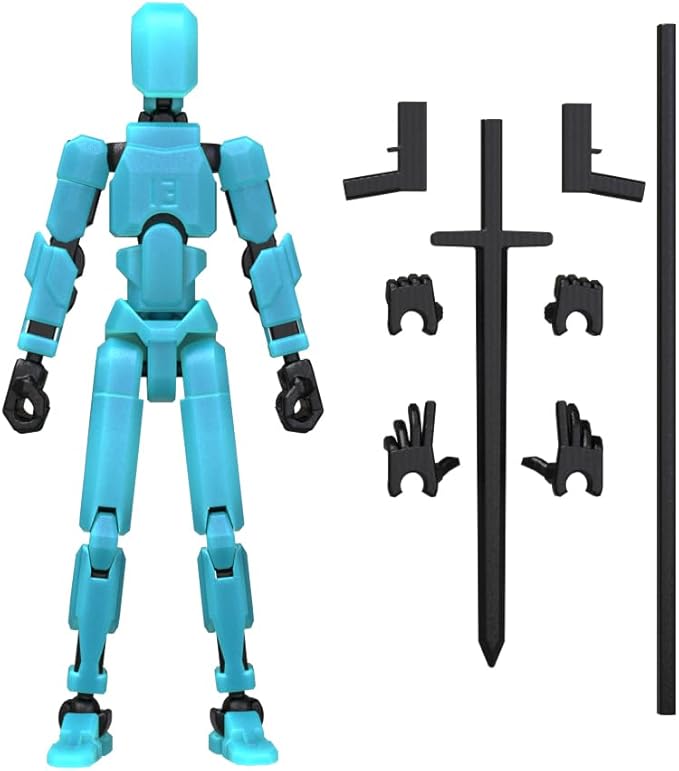MerryXD T13 Action Figure,Assembly Completed Dummy Nova Titan Lucky 13 Action Figure 3D Printed Multi-Jointed Movable Toy Grow in The Dark Blue