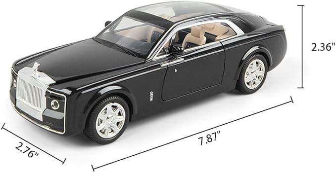 1/24 Rolls-Royce Sweptail Toy Car Alloy Diecast Collectible Model Car for Kids Gift, Pull Back Toy Car with Sound and Light, Classic Double Door, Car Logo Can be Folded