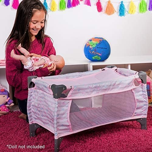 Adora Pink Deluxe Doll Pack-N-Play, Crib & Changing Table Set, Includes Storage Box, Holds Most Dolls up to 20' for Ages 3+