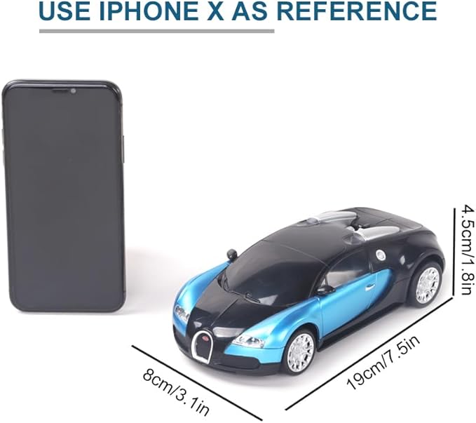Vinie Remote Control Car for Boys, RC Cars Bugatti Veyron, 1:24 Scale Officially Licensed Kids Toys, Drift Car with Cool Led Lights, 4 5 6 7 8 9 10 11 12 Year Old Boy Birthday Gift (Blue)