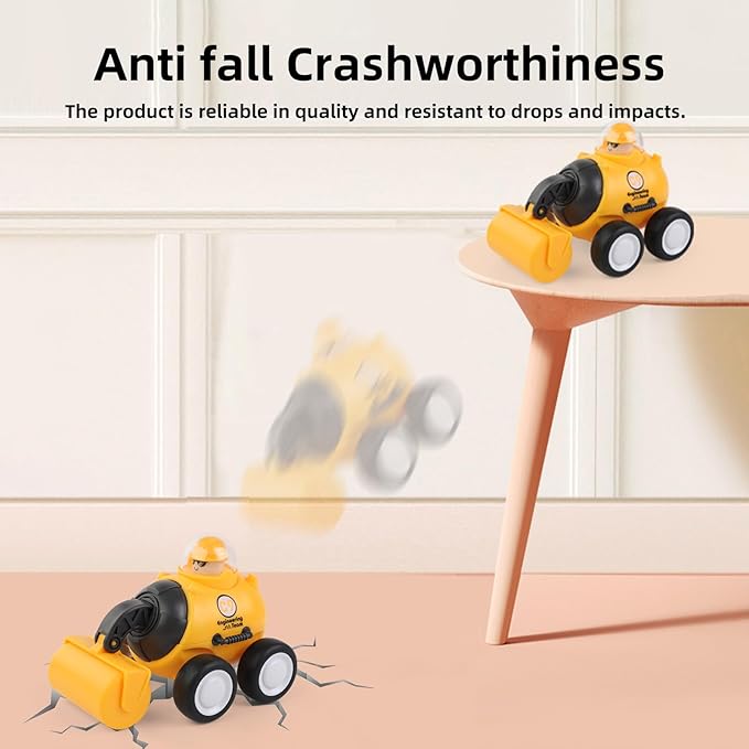 Construction Toys for 2 3 4 5 Years Old Boys Girls Kid Toddlers, Press to Go Engineering Friction Inertia Car Toys for 18 Month, Sandbox Excavator Truck Toys Vehicles, Christmas Birthday Gifts