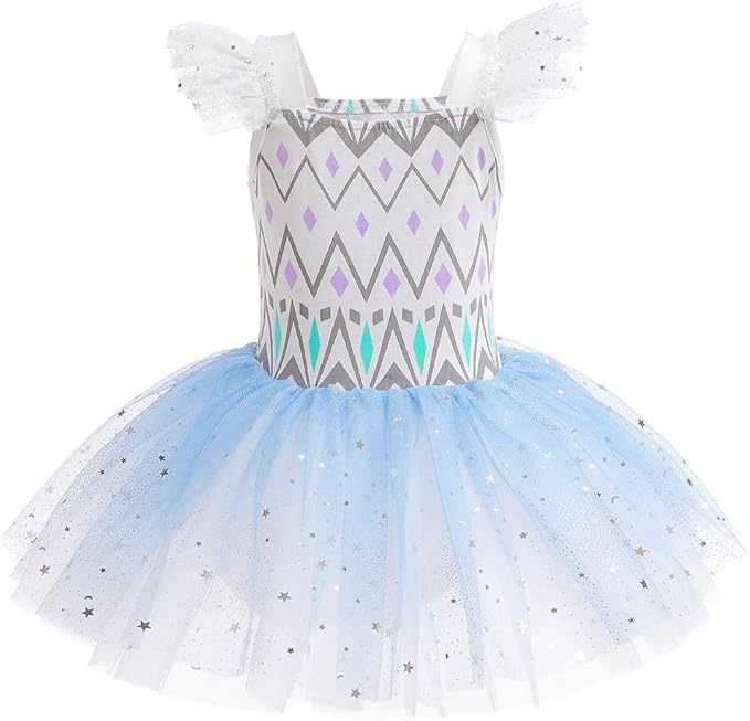 DYMCII Baby Girls Princess Ballet Dress Short Sleeve Leotards Skirted Tutu Dancewear Halloween Christmas Party Fancy Costume