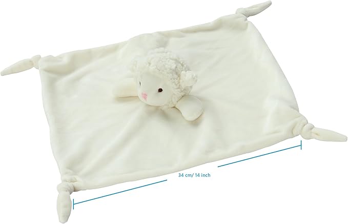 CREVENT Baby Welcome Gift Set Storage Basket with Two Blankets+ A Security Blanket + A Taggie + A Gift Bag with Ribbon (Ivory)