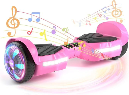 Scooter, Bluetooth Speakers and LED Light-Up Wheels, APP Control, Dual 250W Motors, 8.5 mph Max Speed & 8.5 Miles Max Range, Gifts for Kids Adults Girls Boys
