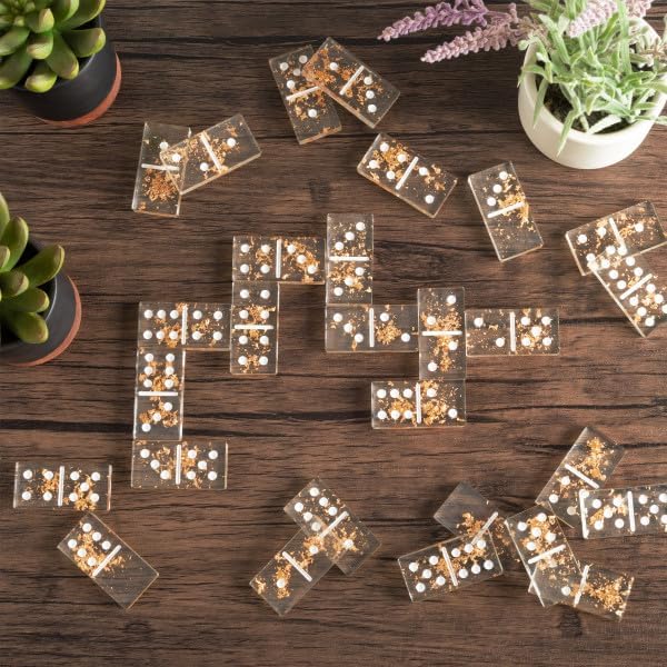 Acrylic Dominos - Gold Foil