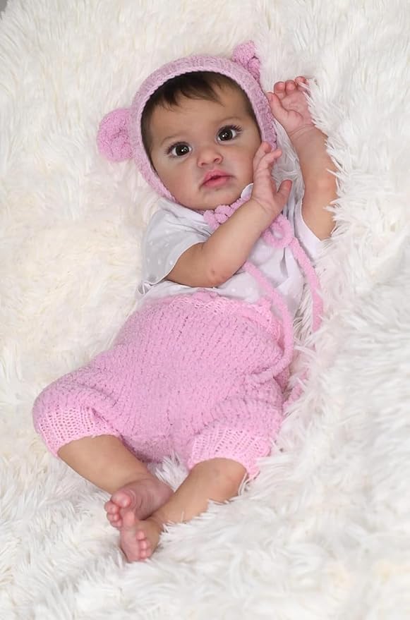 RXDOLL Realistic Reborn Baby Dolls Chantal 20 Inch Lifelike Newborn Preemie Doll Girl Handmade Real Life Baby Dolls Soft Cloth Body Gifts Toy for Kids Age 3+
