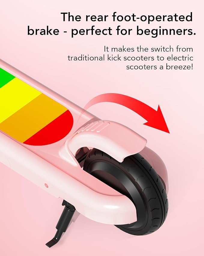 ANHAO Electric Scooter for Kids Ages 6-12 (Mainly 6-10), Kids Electric Scooter with Adjustable Height, Kick Scooter for Kids up to 110 Lbs, up to 6Mph