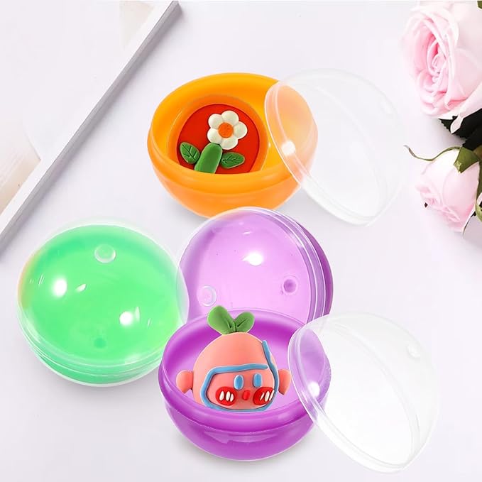 Vaguelly 50pcs Plastic 1.8 Inch Vending Machine Capsules Bauble Sphere Openable Twisted Balls Sphere Grab Balls Claw Machines Prizes Containers