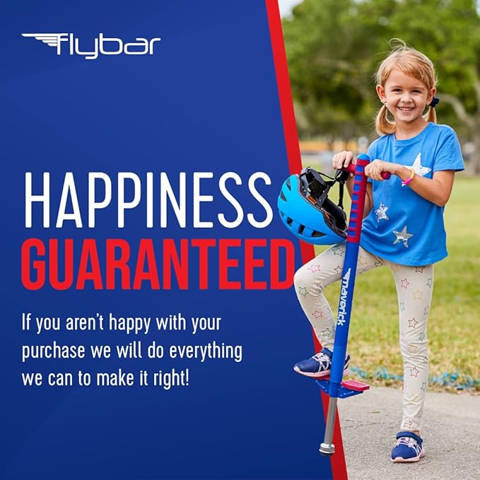 Flybar Maverick Pogo Stick for Kids Ages 5+, 40 to 80 Pounds, Perfect for Beginners, Easy Grip Handles, Anti-Slip Pegs, Outdoor Toys for Boys and Girls