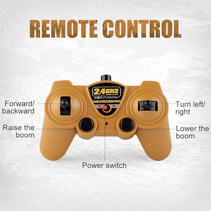 Remote Control Crane Truck Toy for Boys - 2.4G Large RC Crane Truck with Light & Sound, 6 Channel Construction Toy with 2 Batteries, Tractor Toy Birthday for Kids 3-8 Years Old
