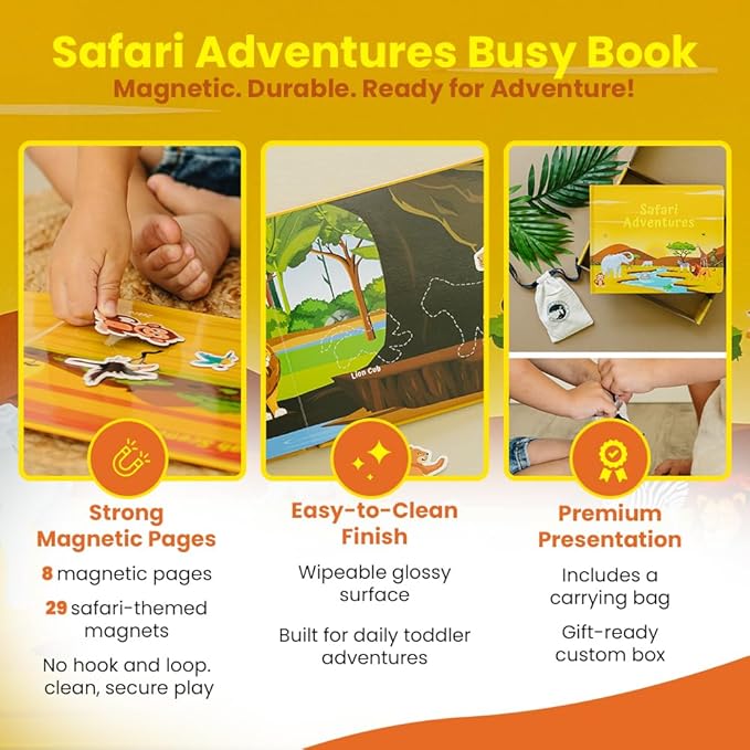 Motessory Preschool Busy Book – Ocean Adventures Busy Book for Toddlers 3-5 Years Old with 8 Magnetic Pages and Figurines – Educational Toddler Montessori Toys for Home, Kindergarten, Travel