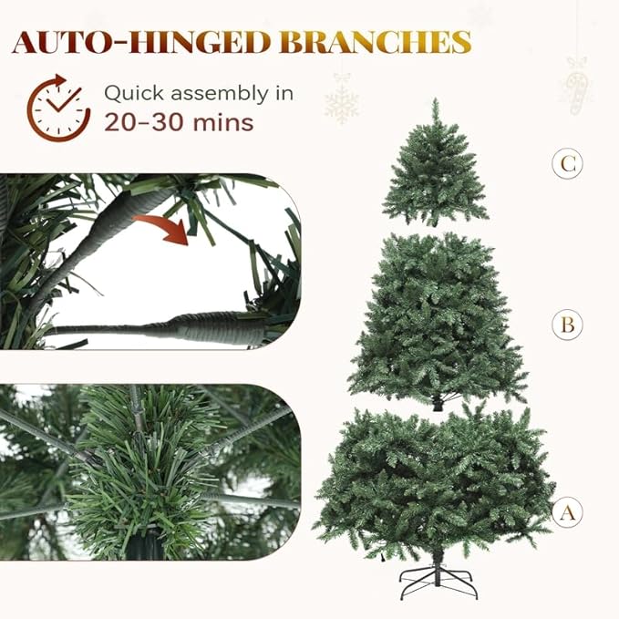 YITAHOME Prelit Green Christmas Tree 7.5ft w/Remote & RGB Smart Control, Artificial Hinged Color Changing Christmas Tree with 400 UL Listed Lights, APP Control, Timers, Music Sync for Home Decoration