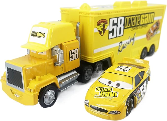 Portable Mini Toy Car and Truck Set 1:55 Diecast Model Metal Body Racers for Preschool Kids Ages 3+ Years (58)