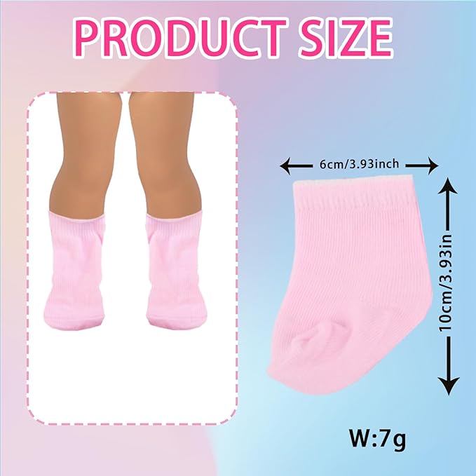 19Pcs 18 inch American Doll Accessories, 7 Pairs of Doll Shoes, 2 Pair of Socks and 1Pc Doll Cloak, Suitable for 18-inch Girl Dolls Brithday Presents Best Gift for Kid, Gril