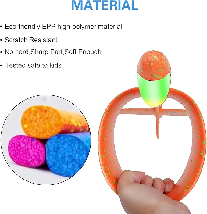 BooTaa 4 Pack LED Foam Airplane,17.5" Large Throwing Foam Plane, 2 Flight Mode Glider, Flying Toy for Kids, Gifts for 3 4 5 6 7 8 9 Years Old Boy, Outdoor Sport Toys Birthday Party Favors