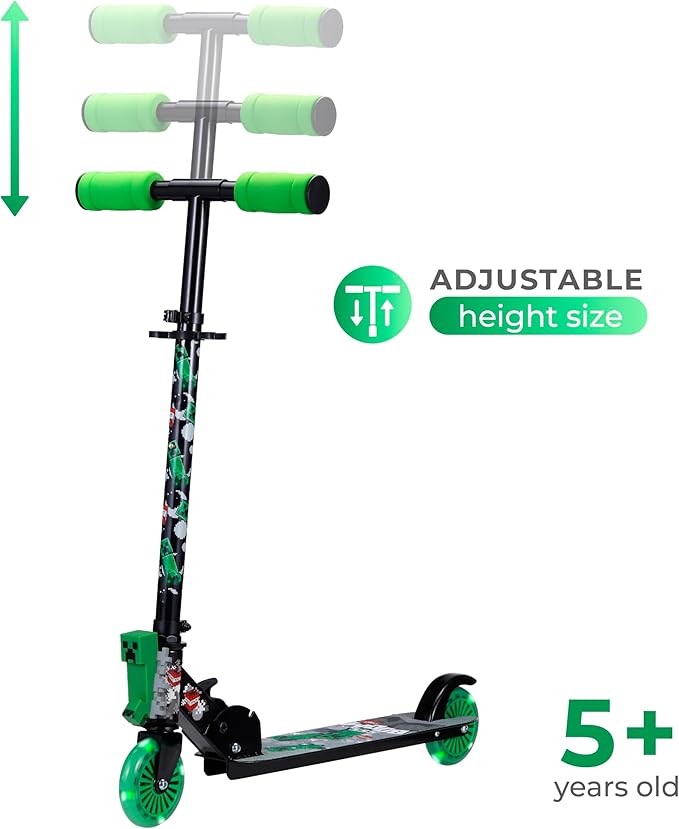 2 Wheel Kick Scooter with Light Up Wheels – Foldable, Non-Slip Deck, Comfortable & Smooth Ride