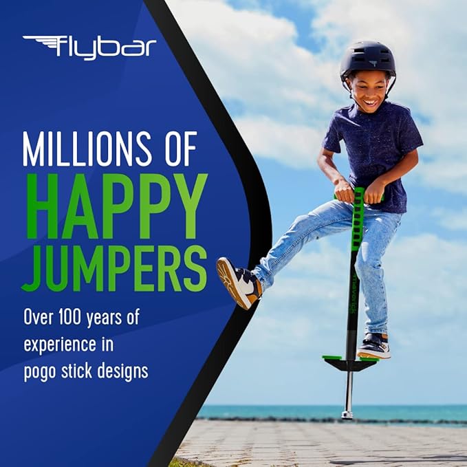 Flybar Maverick Pogo Stick for Kids Ages 5+, 40 to 80 Pounds, Perfect for Beginners, Easy Grip Handles, Anti-Slip Pegs, Outdoor Toys for Boys and Girls