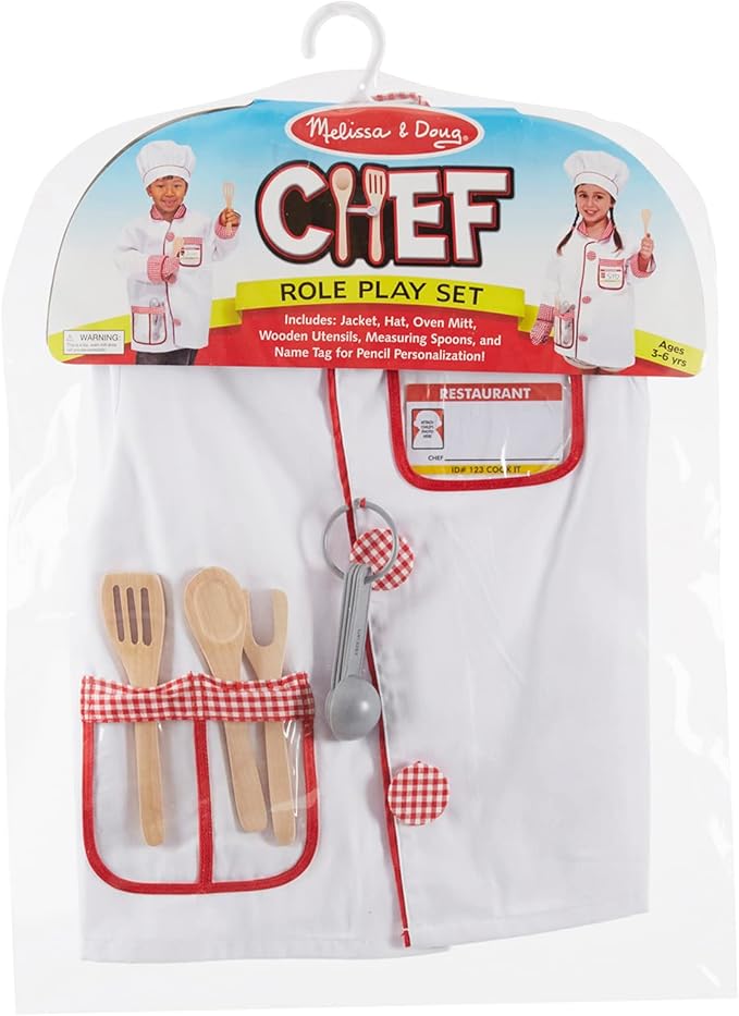 Melissa & Doug Chef Role Play Costume Dress -Up Set With Realistic Accessories