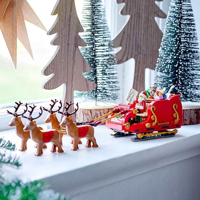LEGO Santa's Sleigh - Building Toys for Kids, Boys & Girls, Ages 9+ - Indoor Christmas Decorations for Home W/Santa Claus Figurine & Reindeer - Gifts for Boys & Girls - 40499