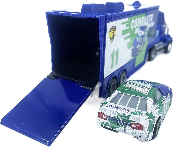 Portable Mini Toy Car and Truck Set 1:55 Diecast Model Metal Body Racers for Preschool Kids Ages 3+ Years (11)