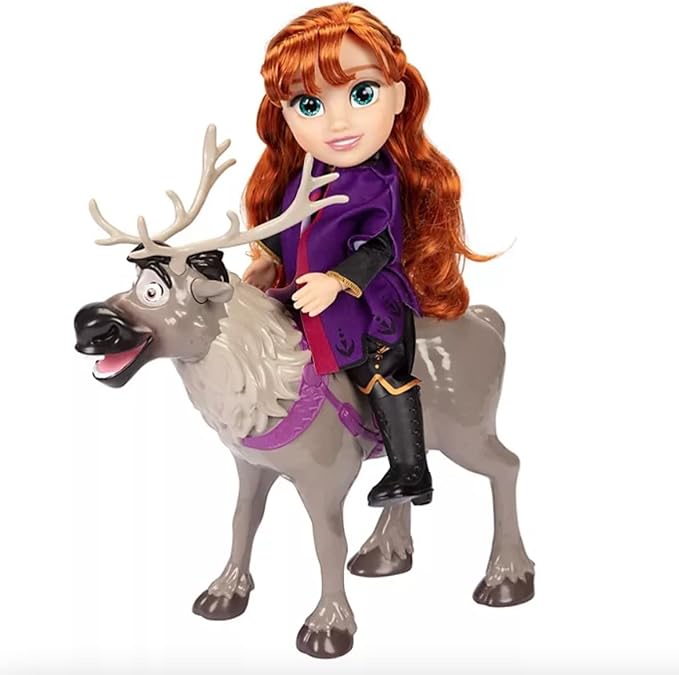 Disney Frozen Queen Anna Articulated Toddler Doll with Sven Reindeer