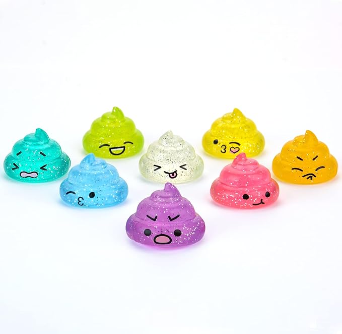 Unicorn Mini Toys in Capsules - 50 Pcs of 1.1 Inch Acorn Capsules and Unicorn Toy Poop for Kids - Plastic Capsules for Toys Bulk – Mini Unicorn Poop Toys - Poop Emoji - Easter Basket Stuffers
