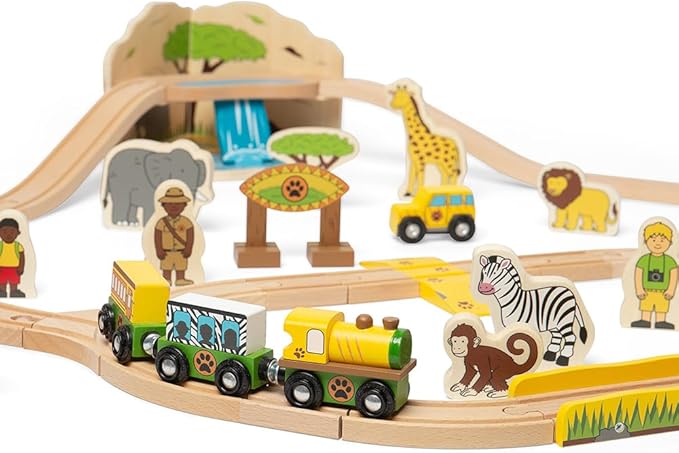 Bigjigs Rail Safari Train Set - 38 Play Pieces