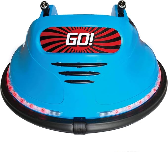 The Bubble Factory Electric RC Kids Bumper Car with Light and Music , Blue Large