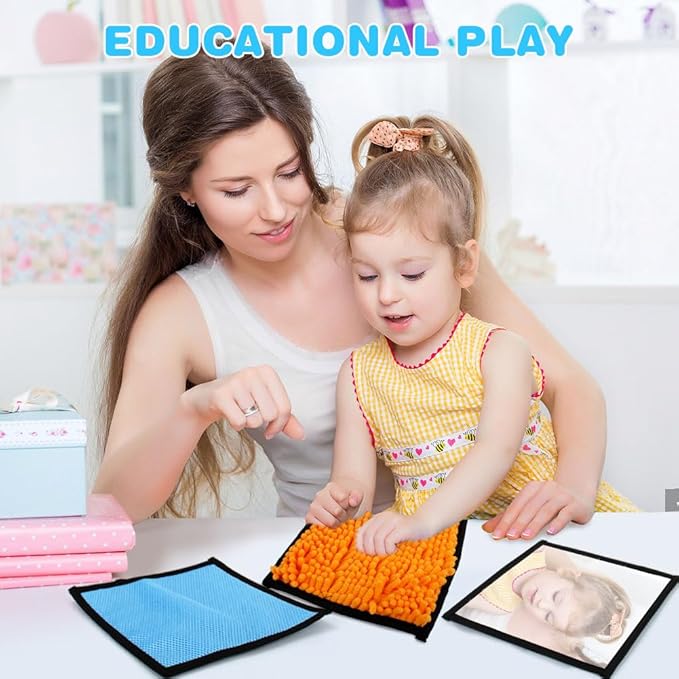 Baby Sensory Mats Animal Sensory Toys, 10 Various Textures Early Sensory Exercise Sensory Mats Sensory Toys for Kids 20 Pcs Baby Tummy Mat with Mirror Sensory Play Toys for Infant Newborn Toddler
