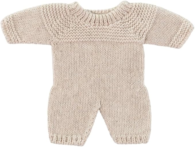 Miniland Clothes for Dolls 8 1/4'' Knitted Pajama Linen Color - ECO, Made in Spain, Quality, Role Play, Educational