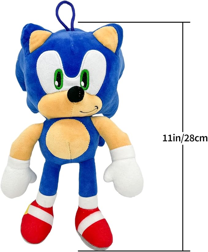 Sonic Plush Doll,The Hedgehog 2 The Movie Plush,Knuckles Sonic Plush Toy,Shadow Stuffed Animals Plush Pillow,Gift for Kids (4pcs)