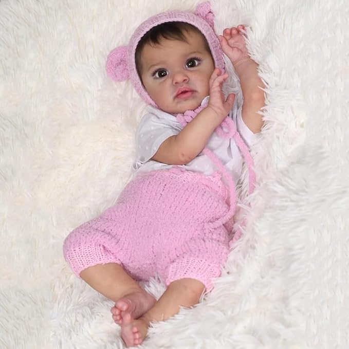 RXDOLL Realistic Reborn Baby Dolls Chantal 20 Inch Lifelike Newborn Preemie Doll Girl Handmade Real Life Baby Dolls Soft Cloth Body Gifts Toy for Kids Age 3+