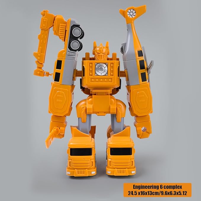 Mangetic Transform Engineering Car Assembled Toys, Transforming Robot Car Toy, Kids' Play Construction Vehicles, Outdoor Toddlers Activities Toys Magnetic Blocks for Kids Age 3-8(Yellow-35pcs)