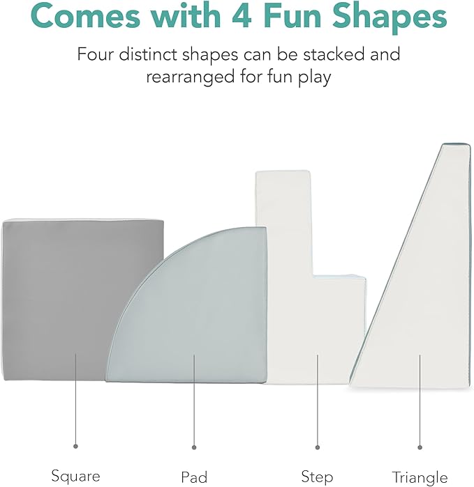 Best Choice Products 4-Piece Kids Climb & Crawl Soft Foam Block Activity Play Structures for Child Development, Color Coordination, Motor Skills - Blue