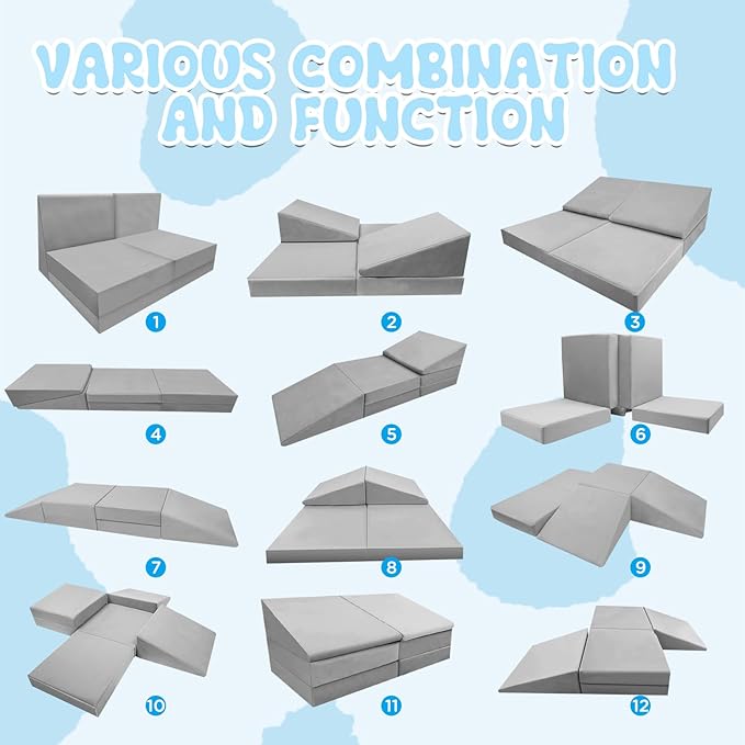 Baby Foam Climbing Blocks 6 PCS Connected Toddler Climbing Blocks Soft Play Climbing for Toddlers Kids Indoor Climbing Blocks Toys