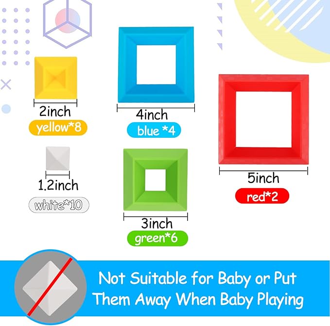 Tsomtto Montessori Toys for 1 2 3 4 5 Year Old Boys Girls Toddler 1-3 Preschool Learning Activities 30 Pcs Stacking Building Blocks STEM Stackable Educational Sensory Gifts for Kids Age 1-2 2-4