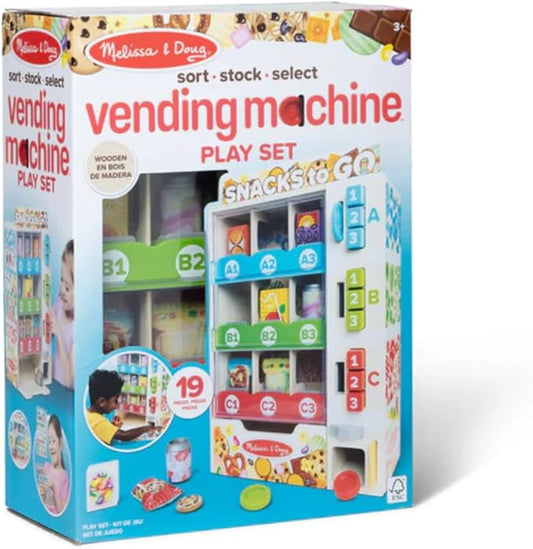Melissa & Doug Sort, Stock, Select Wooden Vending Machine Play Set, Wooden Toy Play Food for Boys and for Girls 3+