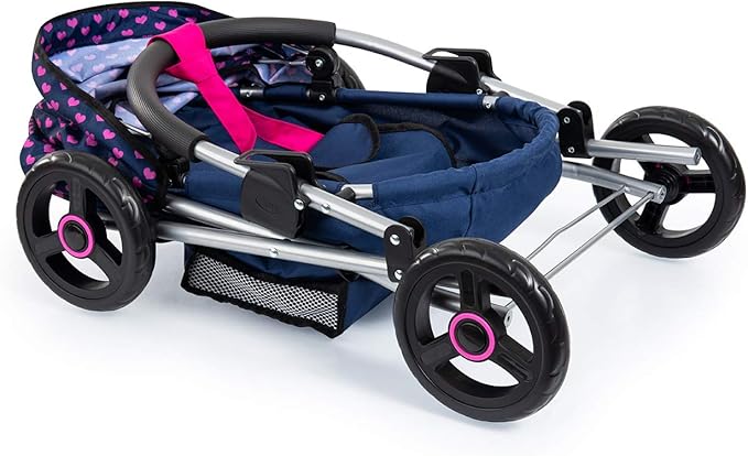 Bayer Dolls 4-in-1 Toy Baby Doll Pram Stroller Cosy Set - Dolls Up to 18" (Blue/Purple)
