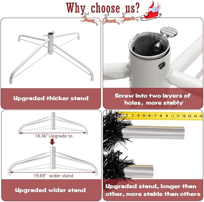 Bonnlo 5 ft White Unlit Artificial Christmas Pine Tree Small Xmas Tree Holiday Party Decoration with Sturdy Metal Stand, Full 600 Tips Branch for Indoor and Outdoor