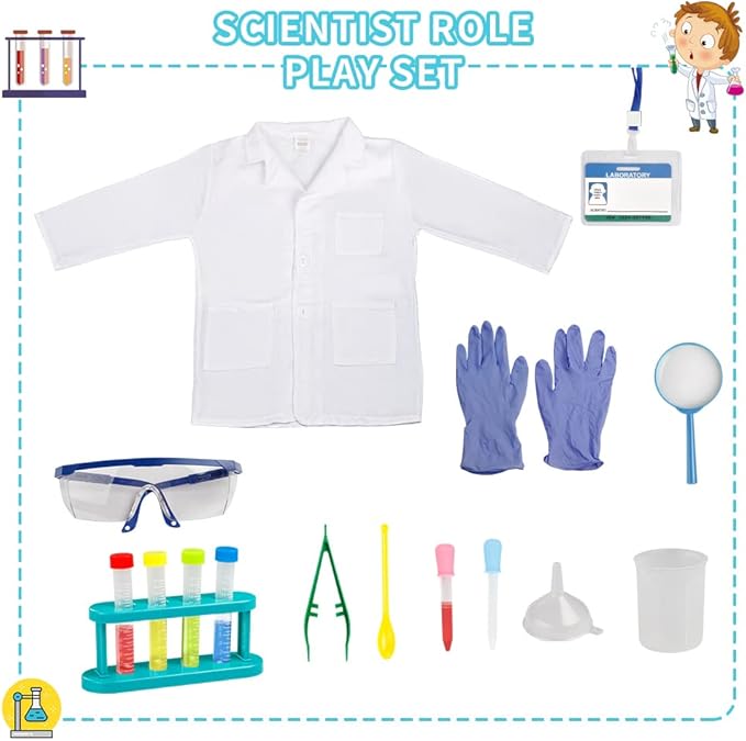 Dress Up Trunk for Kids, Pretend Dress Up Collection with Accessories, Halloween Dressup for Role Play