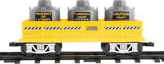 Lionel Battery-Operated Construction Toy Train Set with Locomotive, Train Cars, Track & Remote with Authentic Train Sounds, & Lights for Kids 4+