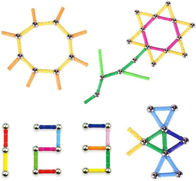 160Pcs Magnetic Building Sticks Blocks, Magnet Educational Toys STEM Toys for Kids and Adult, 3D Construction Building Toy with Storage Bag