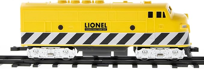 Lionel Battery-Operated Construction Toy Train Set with Locomotive, Train Cars, Track & Remote with Authentic Train Sounds, & Lights for Kids 4+