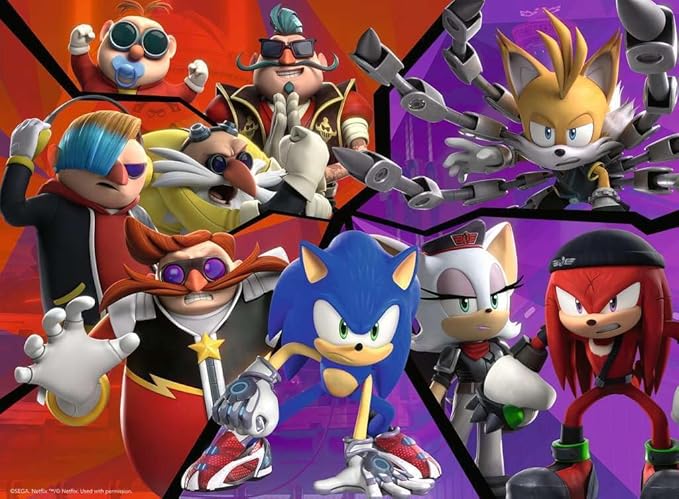 Ravensburger - Children's Jigsaw Puzzle - 100 Pieces XXL Puzzle - Nothing can Stop Sonic/Sonic Prime - Ages 6 Puzzle - Thick and Durable Cardboard - Sonic Prime - 13383